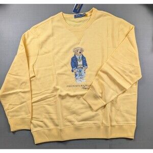 Polo Ralph Lauren Polo Bear Sweatshirt XXL Yellow Crewneck New with Tags $148